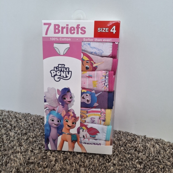 My Little Pony Other - My Little Pony Girls' Briefs Pack - Pink, Purple, Yellow, Blue, Teal